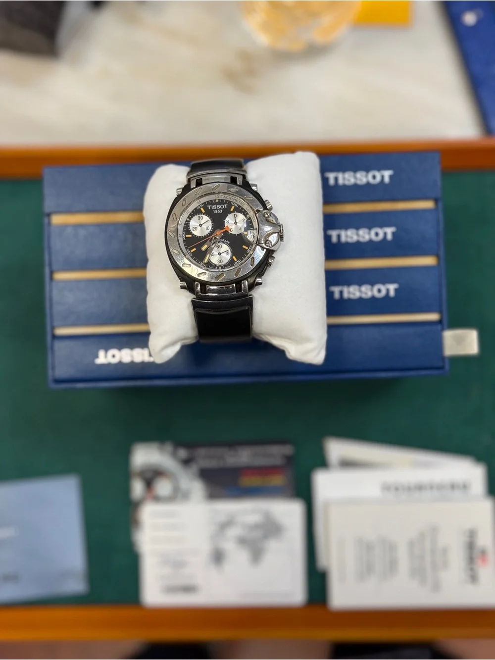 Tissot  T-Race Chronograph 1853 Men's rubber strap black /silver watch